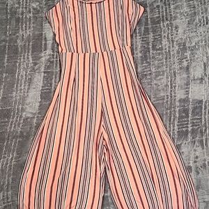 Pink striped romper